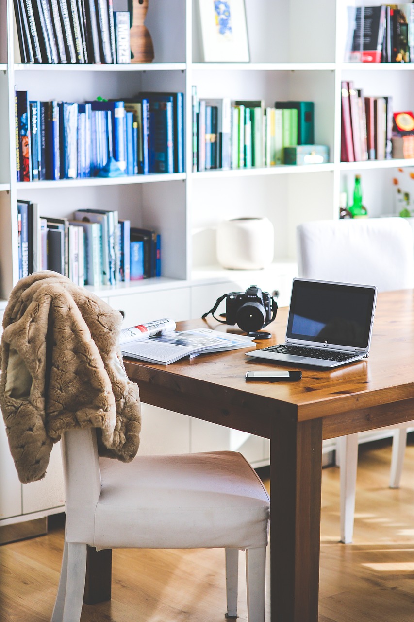 Work nook positioned beside a window to make the most of natural daylight